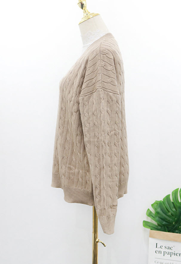 Beige Knotted Designed Sweater