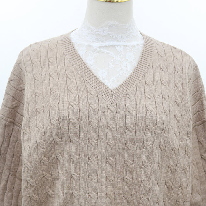 Beige Knotted Designed Sweater