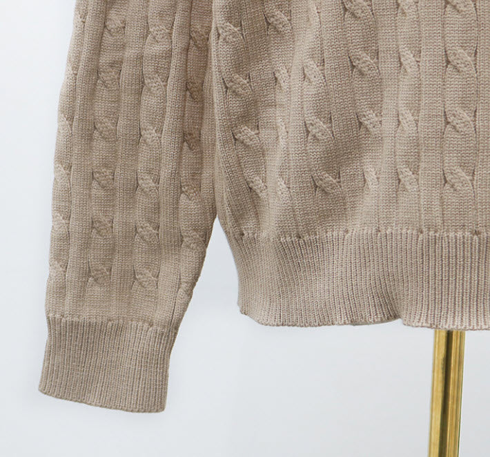 Beige Knotted Designed Sweater