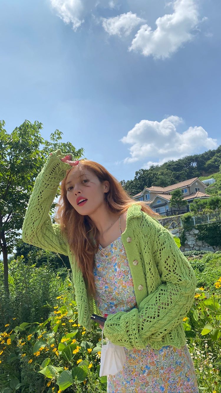 Green Jacquard Mesh Knit Cardigan