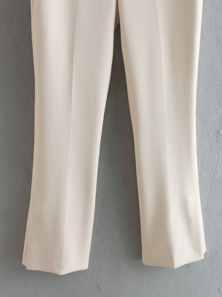 White Straight Cut Trousers
