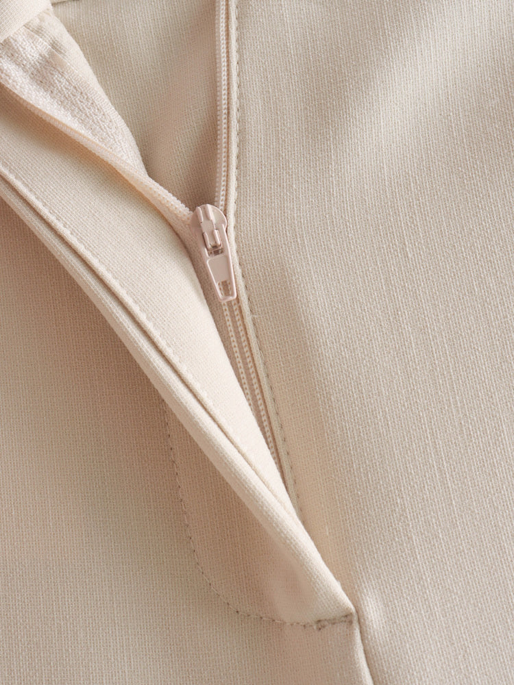 White Straight Cut Trousers
