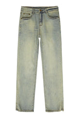 Green Washed Retro Straight Jeans