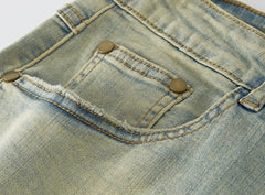 Green Washed Retro Straight Jeans