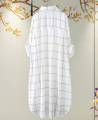 White Letter Print Long Shirt
