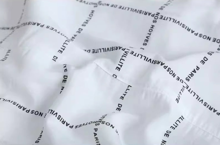 White Letter Print Long Shirt