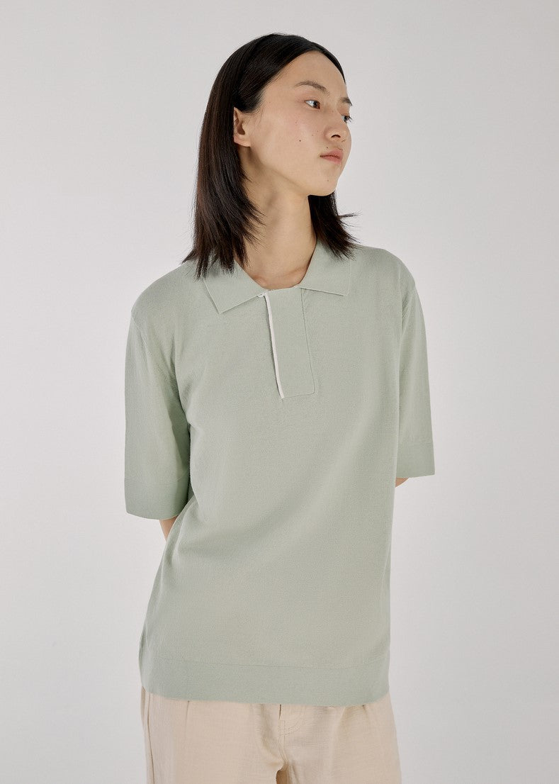 Mint Green Collared Polo Shirt