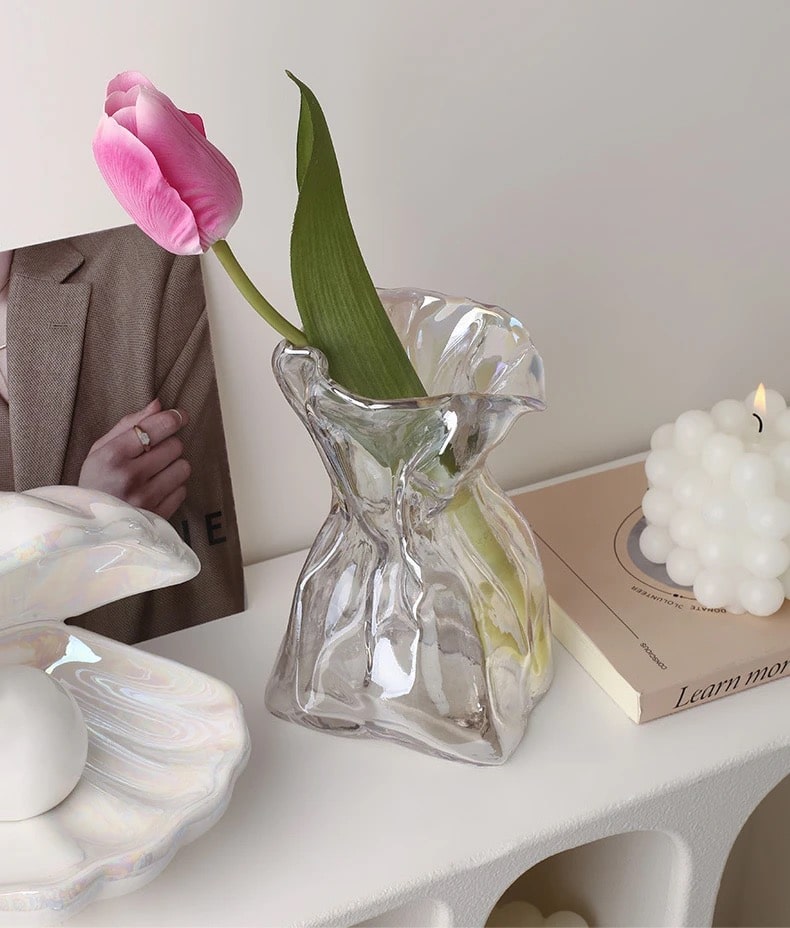 Abstract Pearl Glass Vase