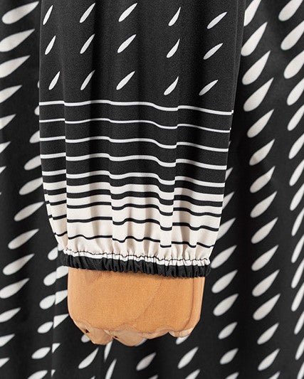 Black Printed V-Neck Dress