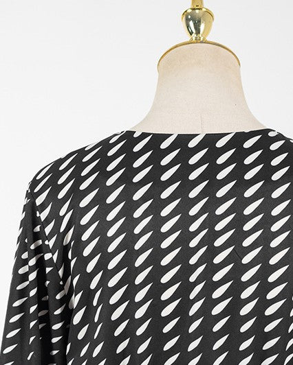 Black Printed V-Neck Dress