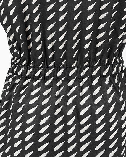 Black Printed V-Neck Dress