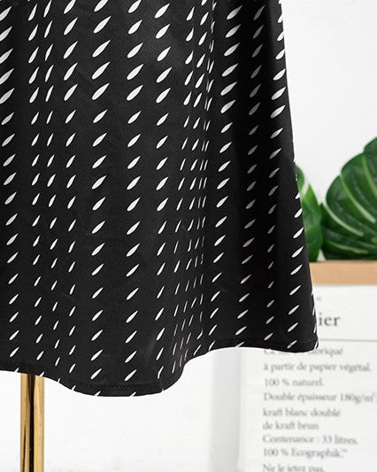Black Printed V-Neck Dress