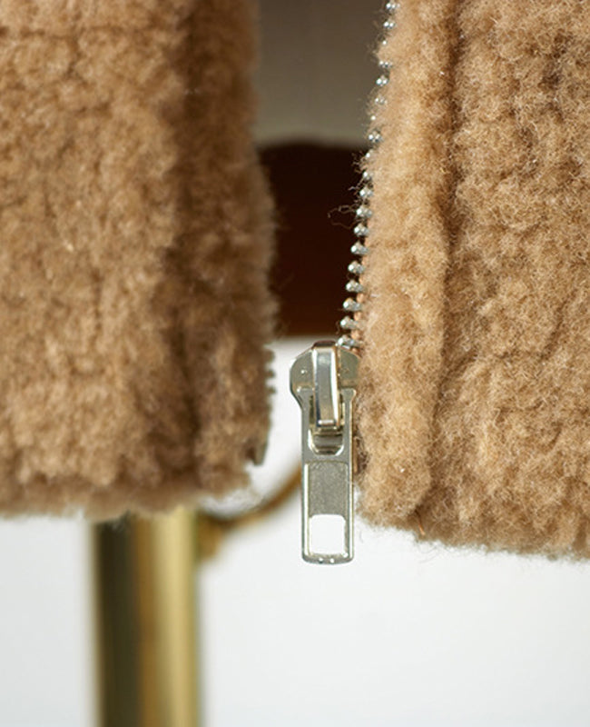 Brown Wool Plush Jacket
