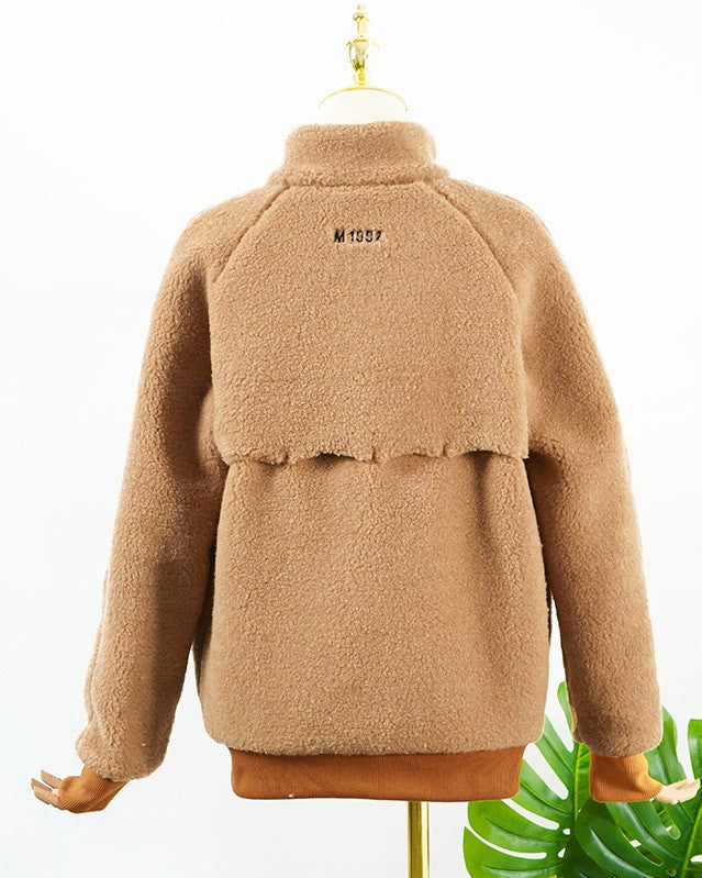 Brown Wool Plush Jacket