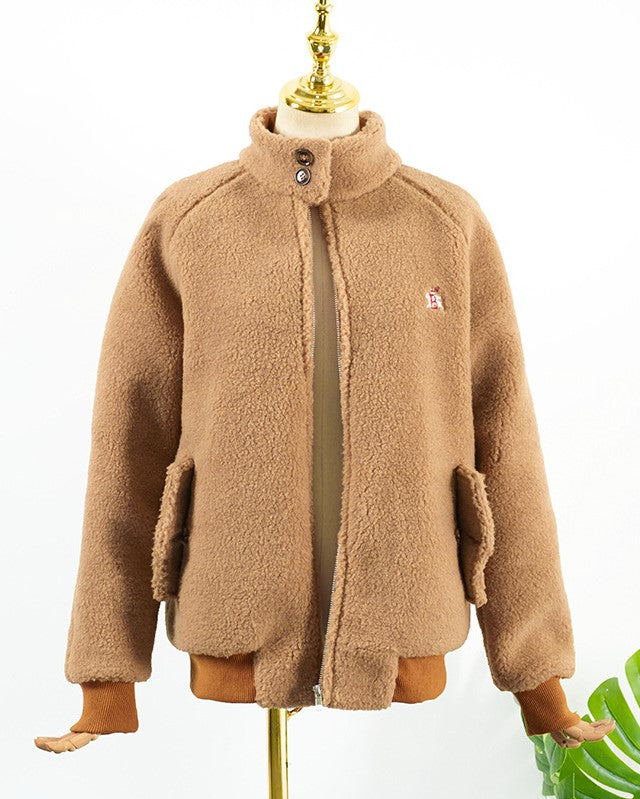Brown Wool Plush Jacket