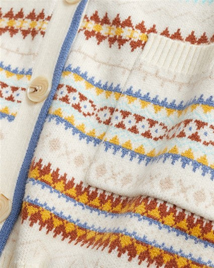 Beige Diamond Pattern Knitted Long Cardigan