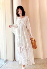 White Long Lace Dress