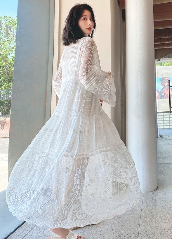 White Long Lace Dress