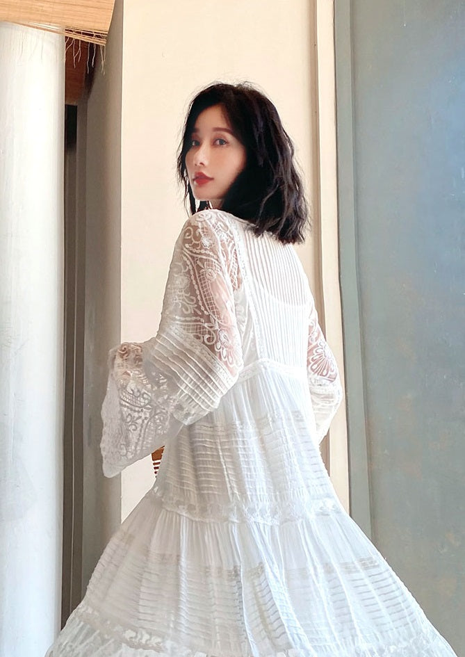 White Long Lace Dress