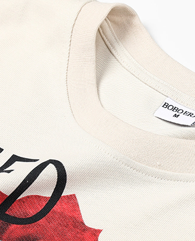 Beige Rose Print T-Shirt