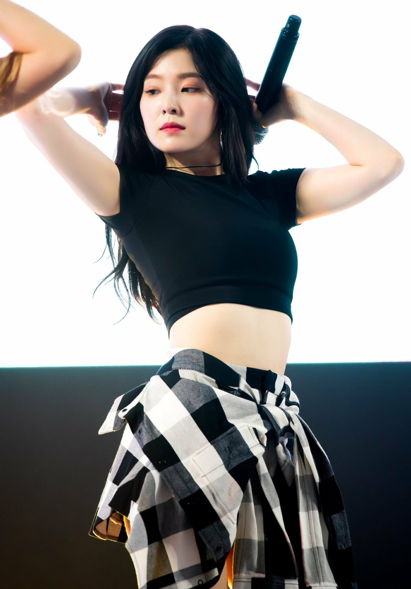 Black & White Plaid Tie Skirt