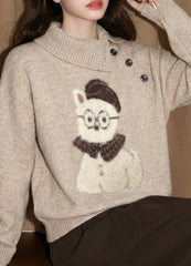 Irregular Collar Loose Pullover Sweater Top