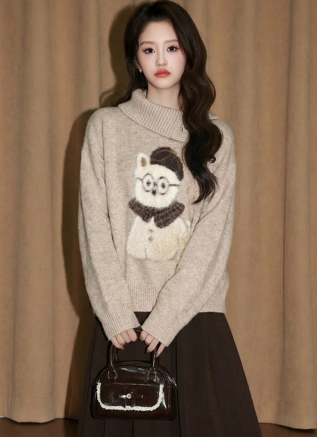 Irregular Collar Loose Pullover Sweater Top