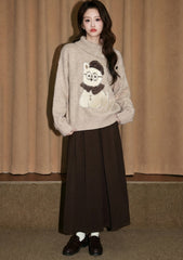 Irregular Collar Loose Pullover Sweater Top