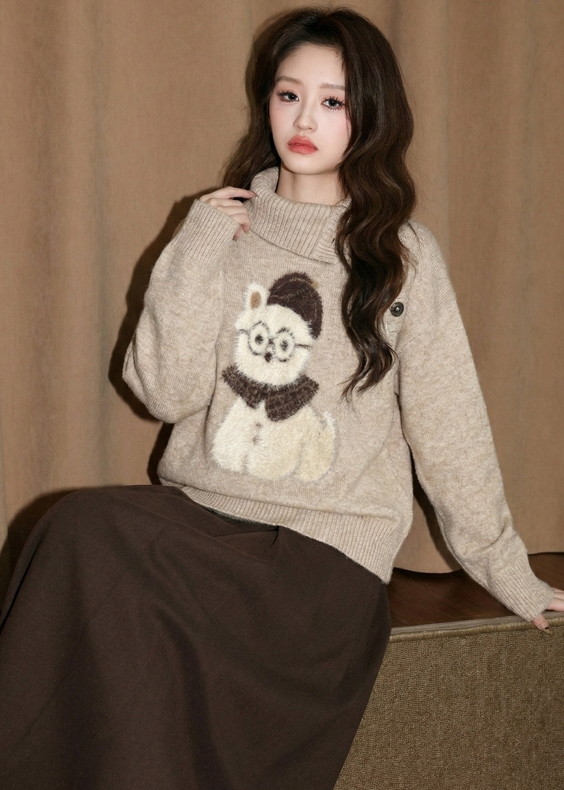 Irregular Collar Loose Pullover Sweater Top