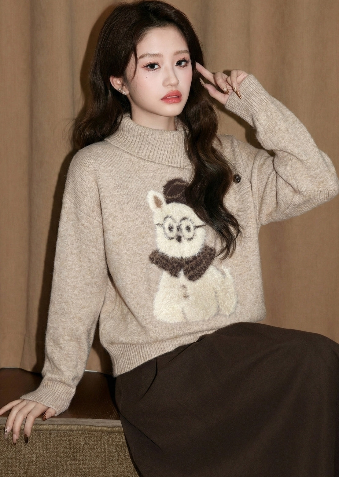 Irregular Collar Loose Pullover Sweater Top