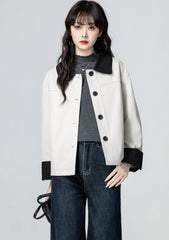 Ivory Contrast Trim Utility Short Jacket