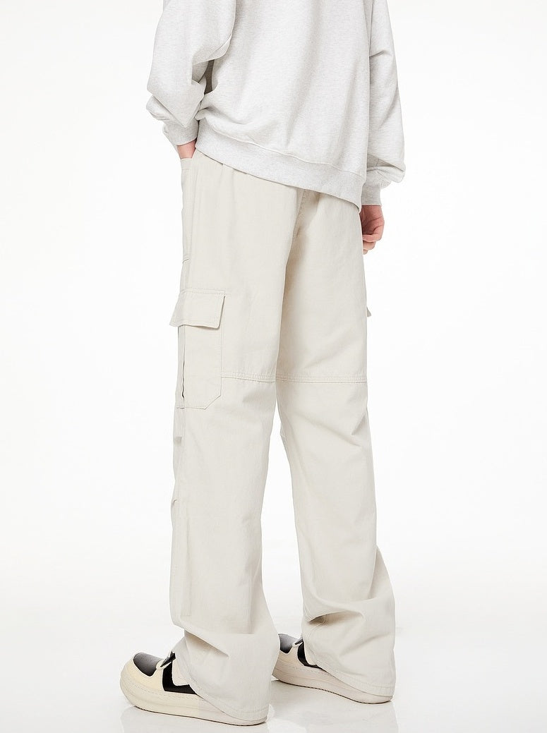 Ivory White Multi-Pocket Pants