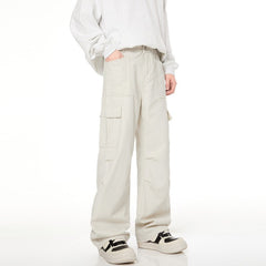 Ivory White Multi-Pocket Pants