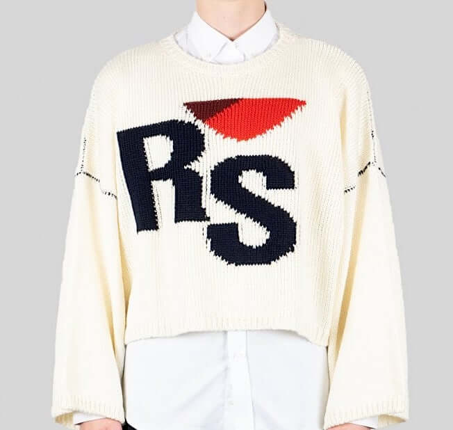 White Tight Knit Street Style Cropped Sweater