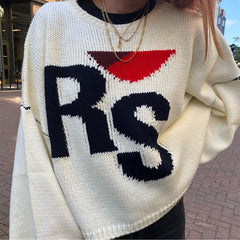 White Tight Knit Street Style Cropped Sweater