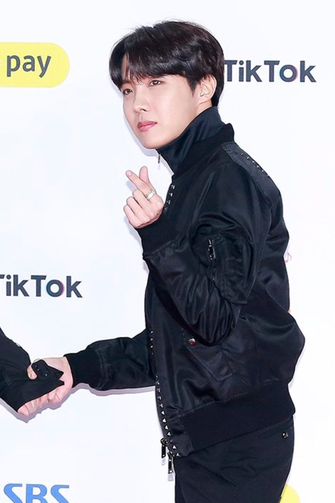 Black Square Studs Classic Black Bomber Jacket