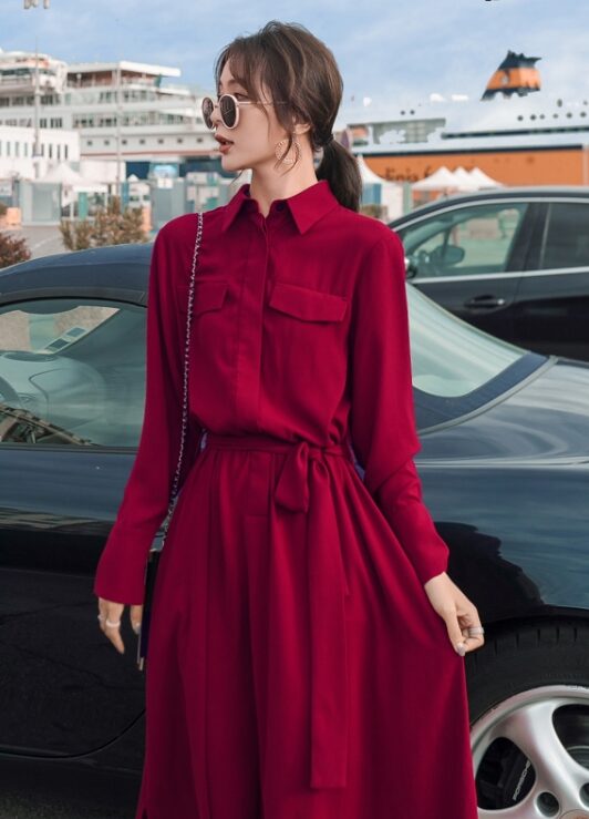 Red Long Sleeve Dress