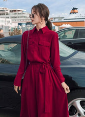 Red Long Sleeve Dress