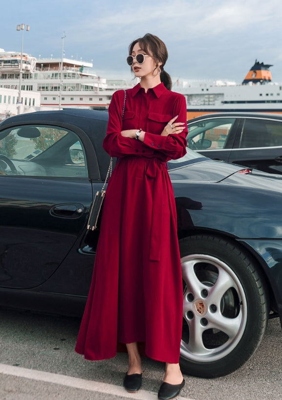 Red Long Sleeve Dress