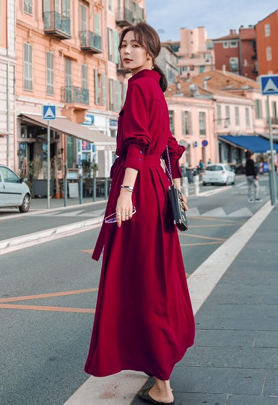 Red Long Sleeve Dress