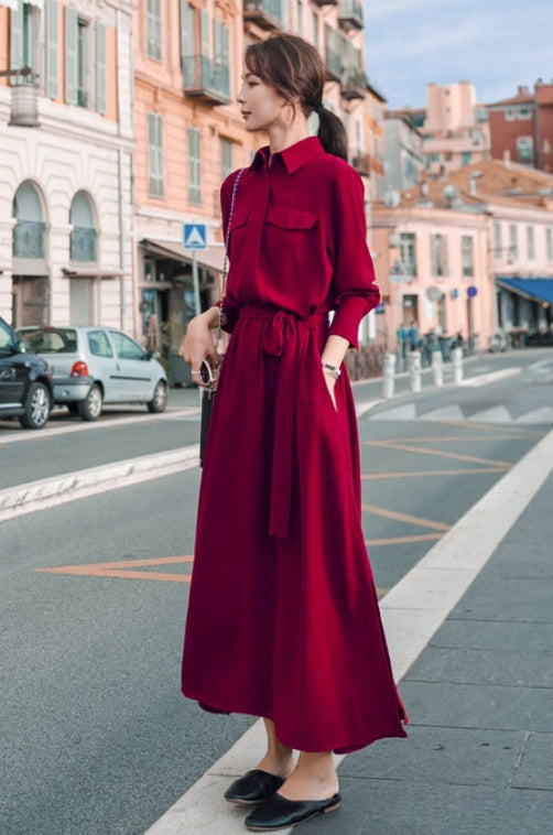 Red Long Sleeve Dress