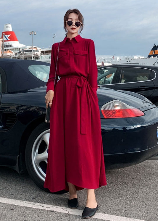 Red Long Sleeve Dress