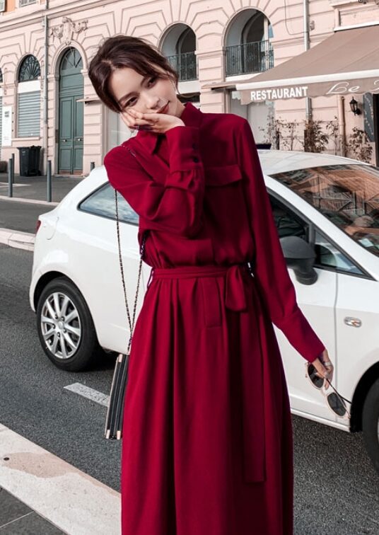 Red Long Sleeve Dress