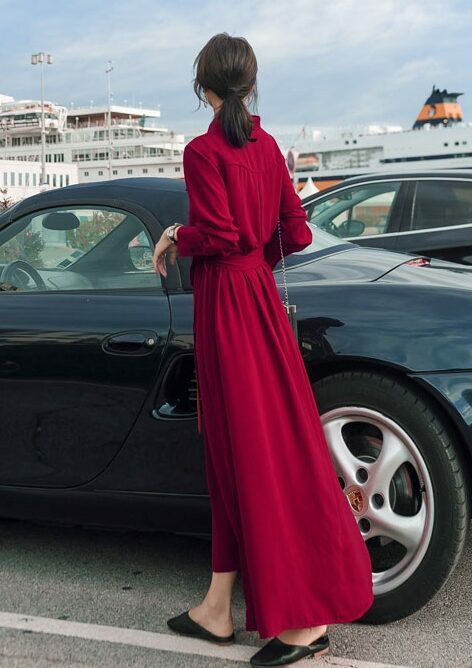 Red Long Sleeve Dress