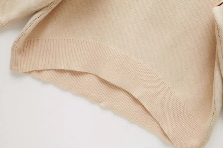 Beige Diamond Cut-Out Style Sweater
