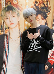 Black 'Lost In Love' Printed Sweatshirt