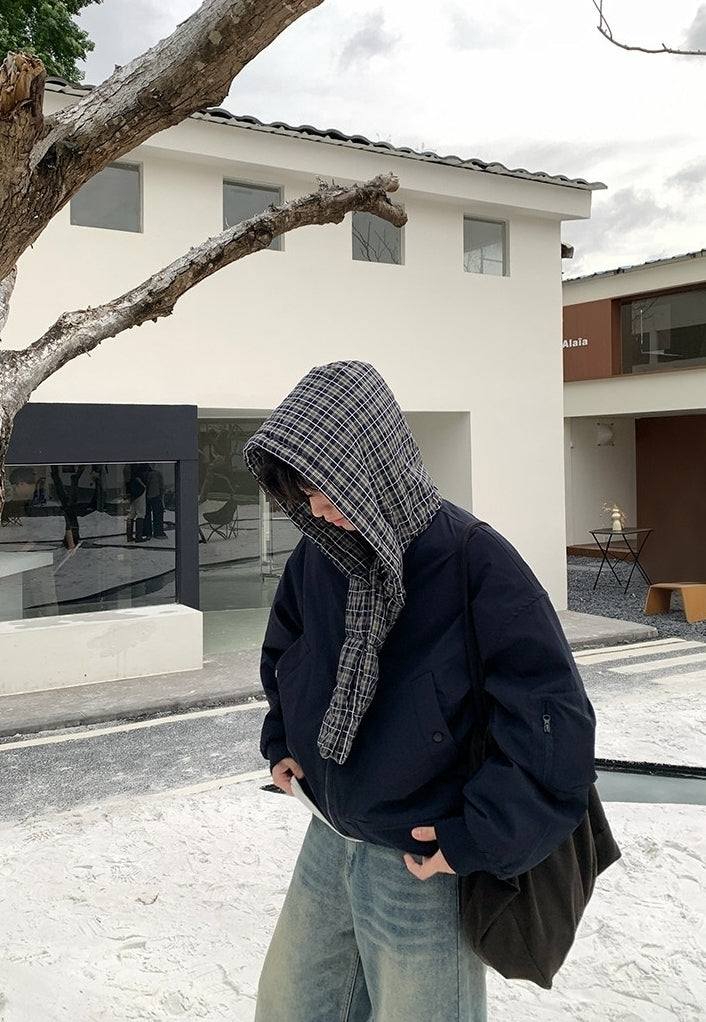 Plaid Hooded Patchwork Winter Puffer Jacket