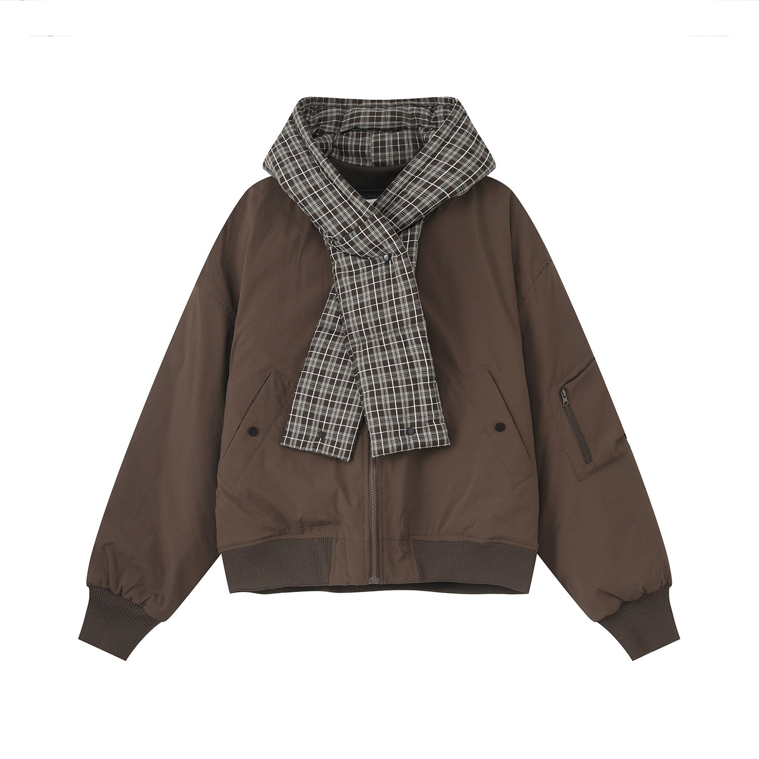 Plaid Hooded Patchwork Winter Puffer Jacket
