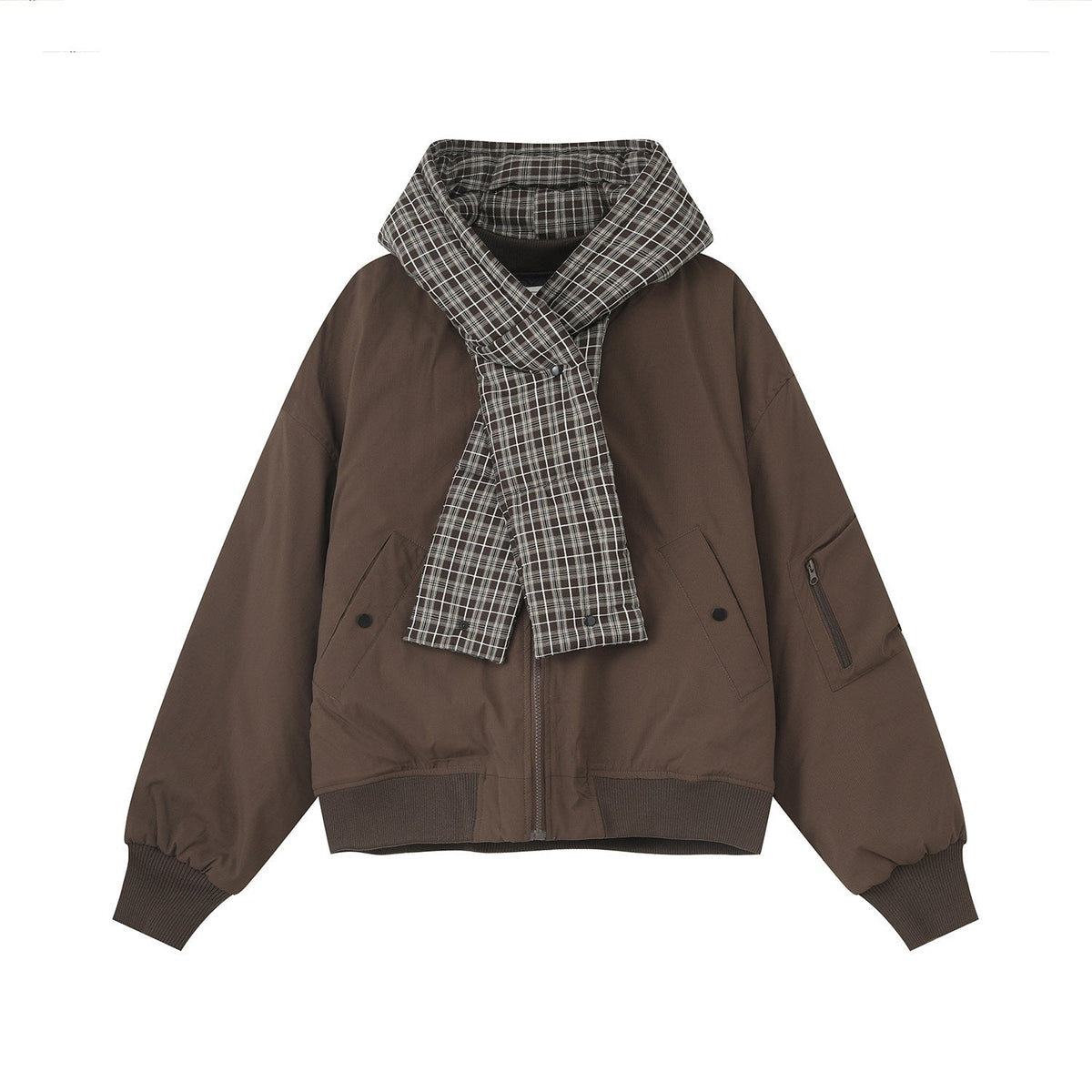 Plaid Hooded Patchwork Winter Puffer Jacket