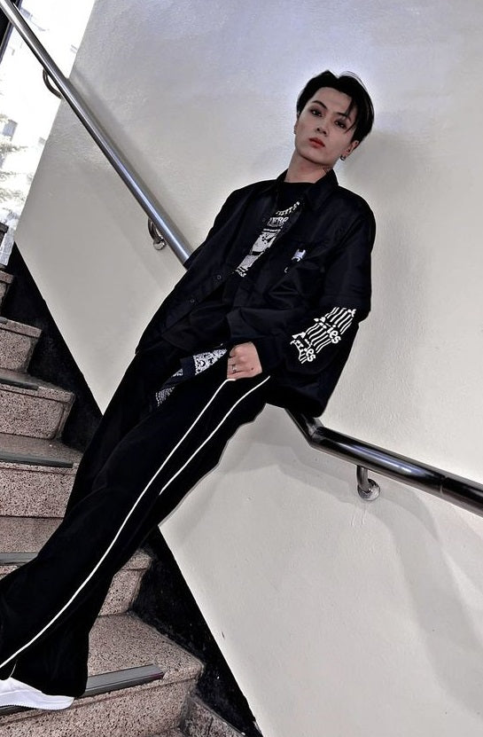 Black Pants With White Linings